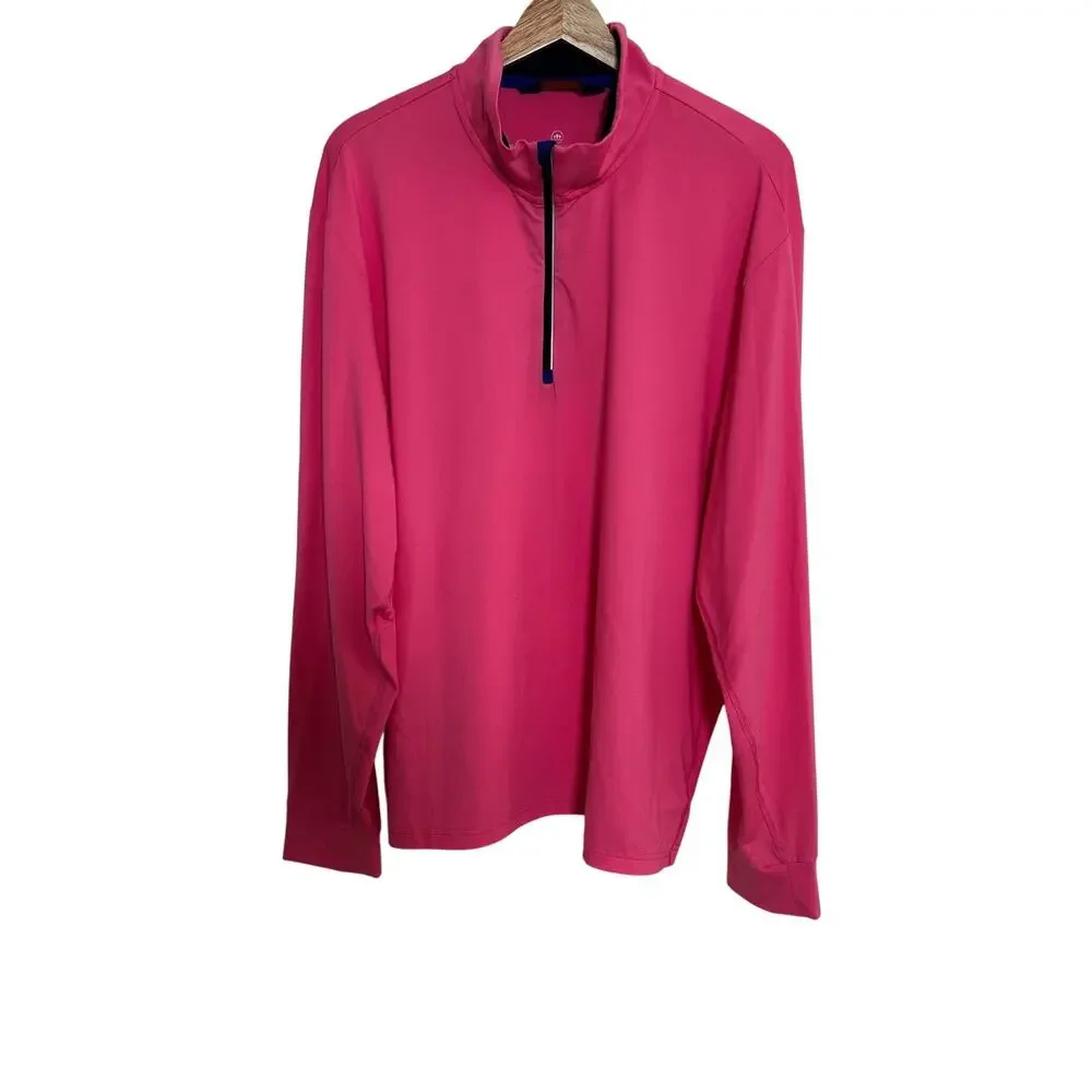 Polo Ralph Lauren Golf Pullover Mens XL Pink Performance 1/4 Zip Athletic Sport